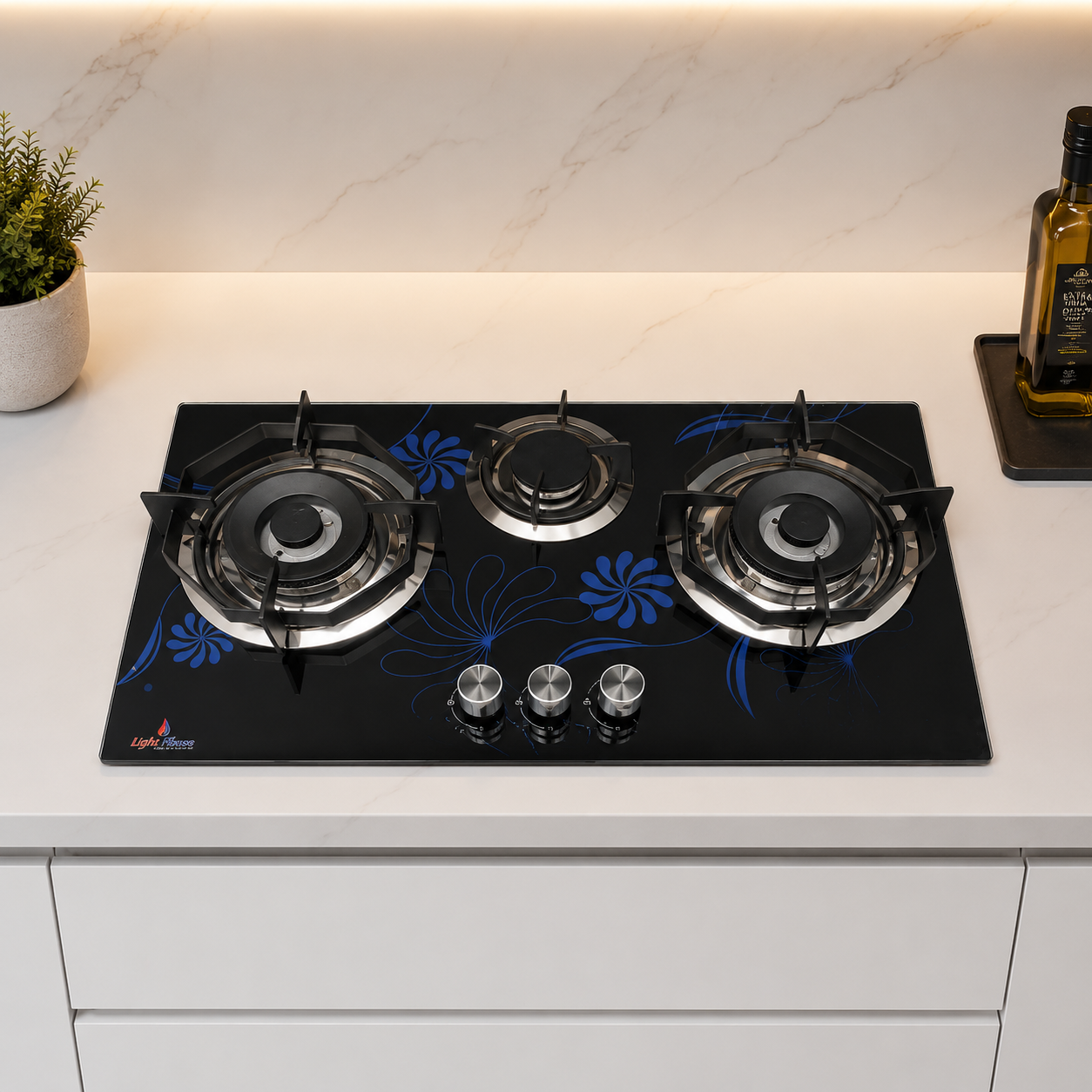 Premium Built-In 3 Burner Gas Hob – Model APGL-81 | Tempered Glass Top | Auto Ignition | By Ameer