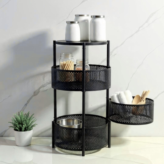 3-Tier Countertop Vegetable Trolley – Premium Metal Organizer | By Ameer