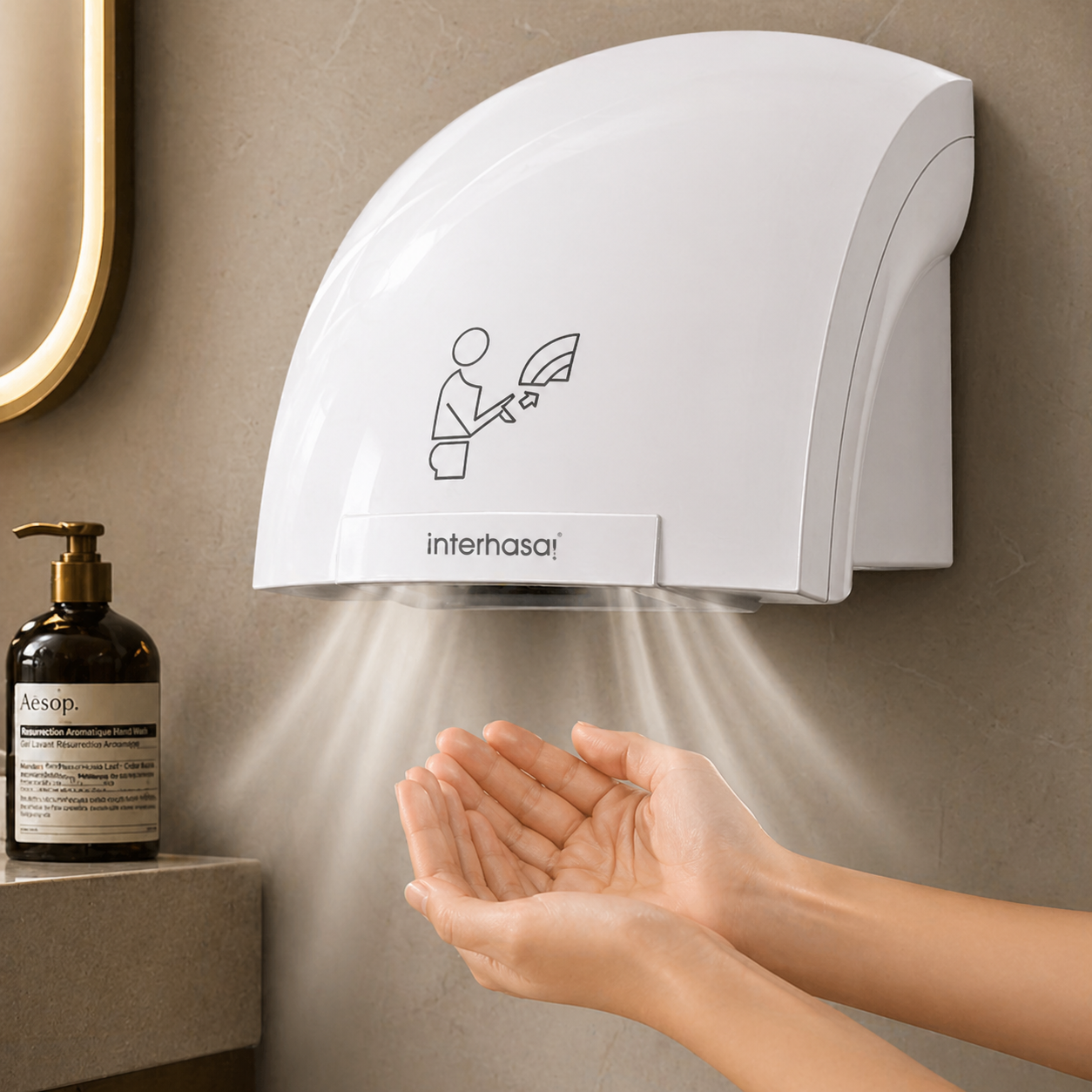 Automatic Hand Dryer | Wall Mounted | Hot & Cold Air | Black & White | By Ameer