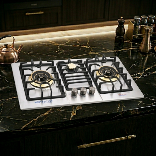 Premium Built-In 3 Burner Gas Hob – Model TH-3102 SBK | Heavy Gauge Steel | Auto Ignition | By Ameer