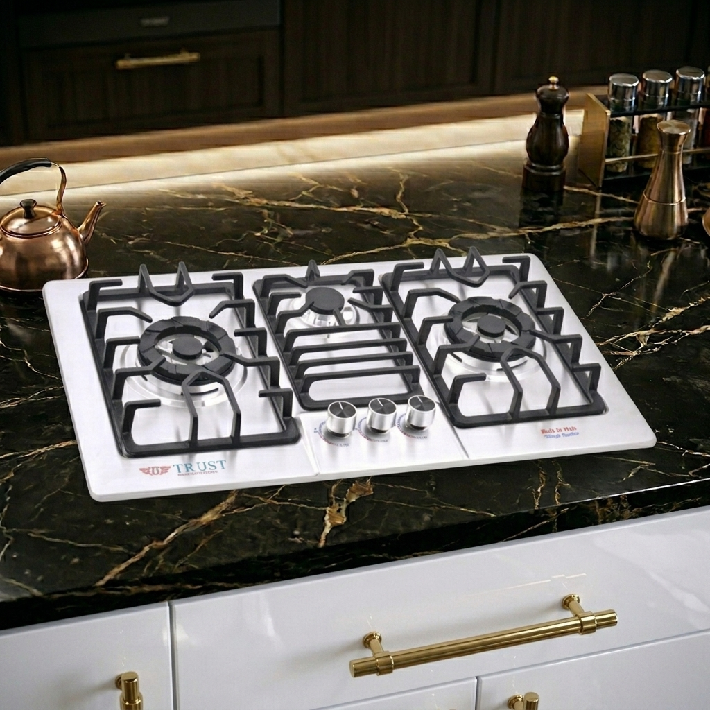 Premium Built-In 3 Burner Gas Hob – Model TH-3102 S | Heavy Gauge Steel | Auto Ignition | By Ameer