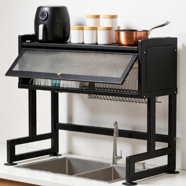 Premium Single Sink Organizer Rack – Stainless Steel | By Ameer