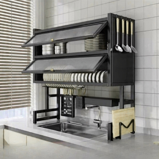 Premium Double Sink Organizer Rack – Stainless Steel | By Ameer