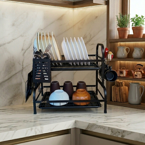 Premium Kitchen Dish Drying Rack (Chika) – Stainless Steel Utensil & Plate Organizer | By Ameer