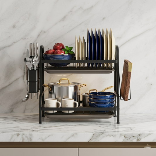 Premium Kitchen Dish Drying Rack (Chika) – Stainless Steel Utensil & Plate Organizer | By Ameer