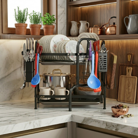 Premium Kitchen Dish Drying Rack (Chika) – Stainless Steel Utensil & Plate Organizer | By Ameer