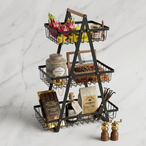 Premium 3-Tier Multi-Purpose Storage Basket Rack| By Ameer