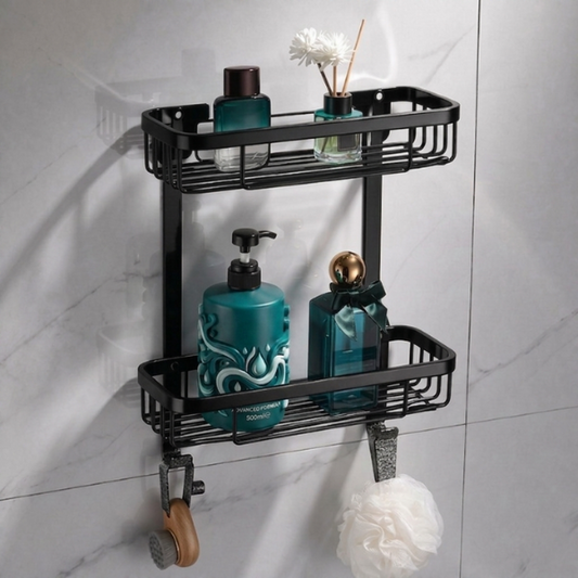 Premium 2-Tier Bathroom Wall Shelf – Modern Storage Rack | By Ameer