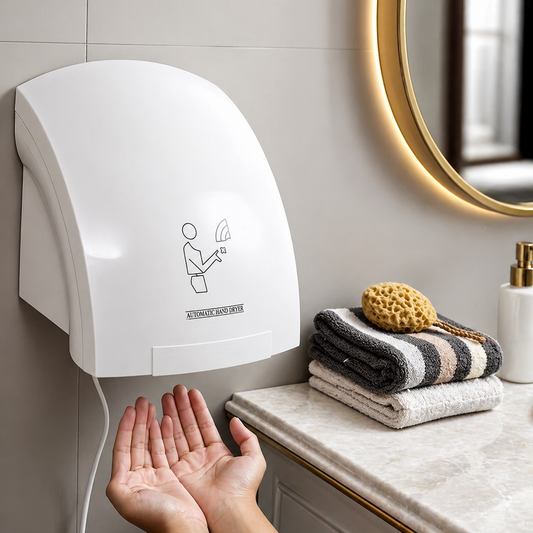 Automatic Hand Dryer | Wall Mounted | Hot & Cold Air | Black & White | By Ameer