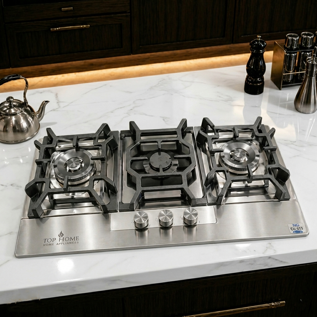 Premium Built-In 3 Burner Gas Hob – Model CFS-475 | Heavy Duty Steel | Auto Ignition | By Ameer