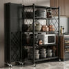 Premium 5 Tier Kitchen Storage Rack with Wheels – Multi-Purpose Metal Organizer Shelf | By Ameer