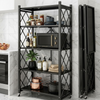 Premium 5 Tier Kitchen Storage Rack with Wheels – Multi-Purpose Metal Organizer Shelf | By Ameer