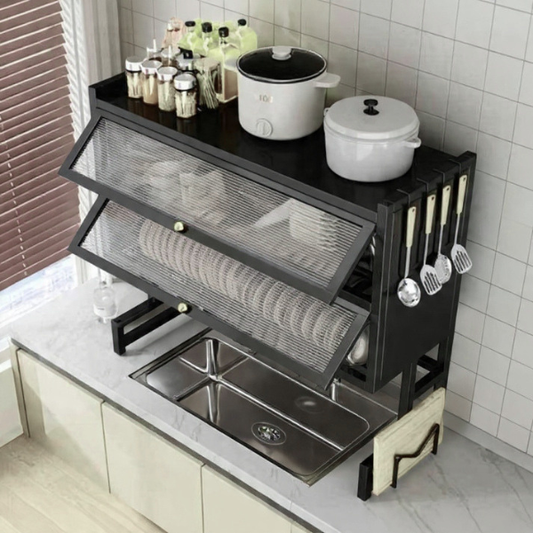 Premium Double Sink Organizer Rack – Stainless Steel | By Ameer