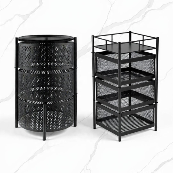 3-Tier Countertop Vegetable Trolley – Premium Metal Organizer | By Ameer