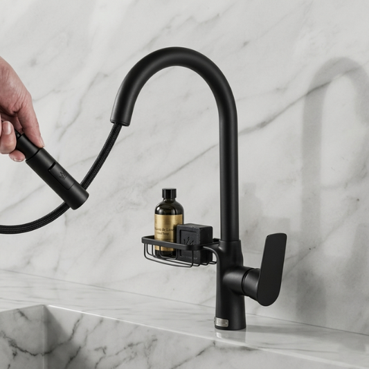 Premium Pull-Out Kitchen Sink Mixer Tab with Soap Holder | By Ameer