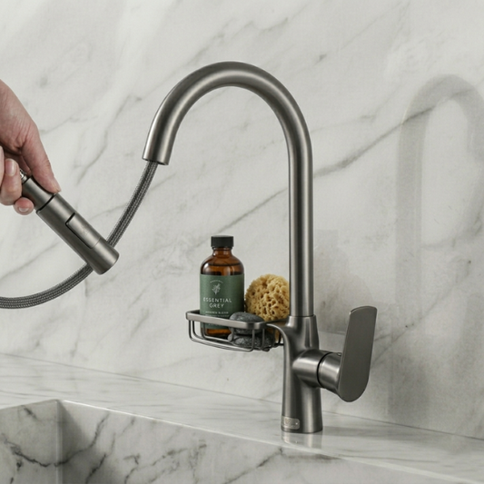 Premium Pull-Out Kitchen Sink Mixer Tab with Soap Holder | By Ameer