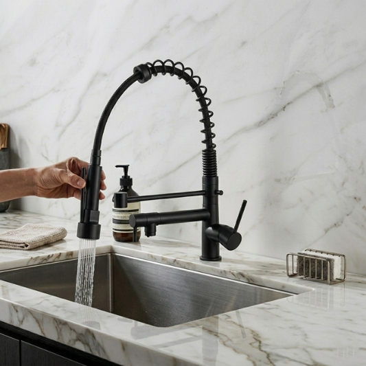 Luxury Pull-Out Spring Kitchen Sink Mixer Tab | By Ameer