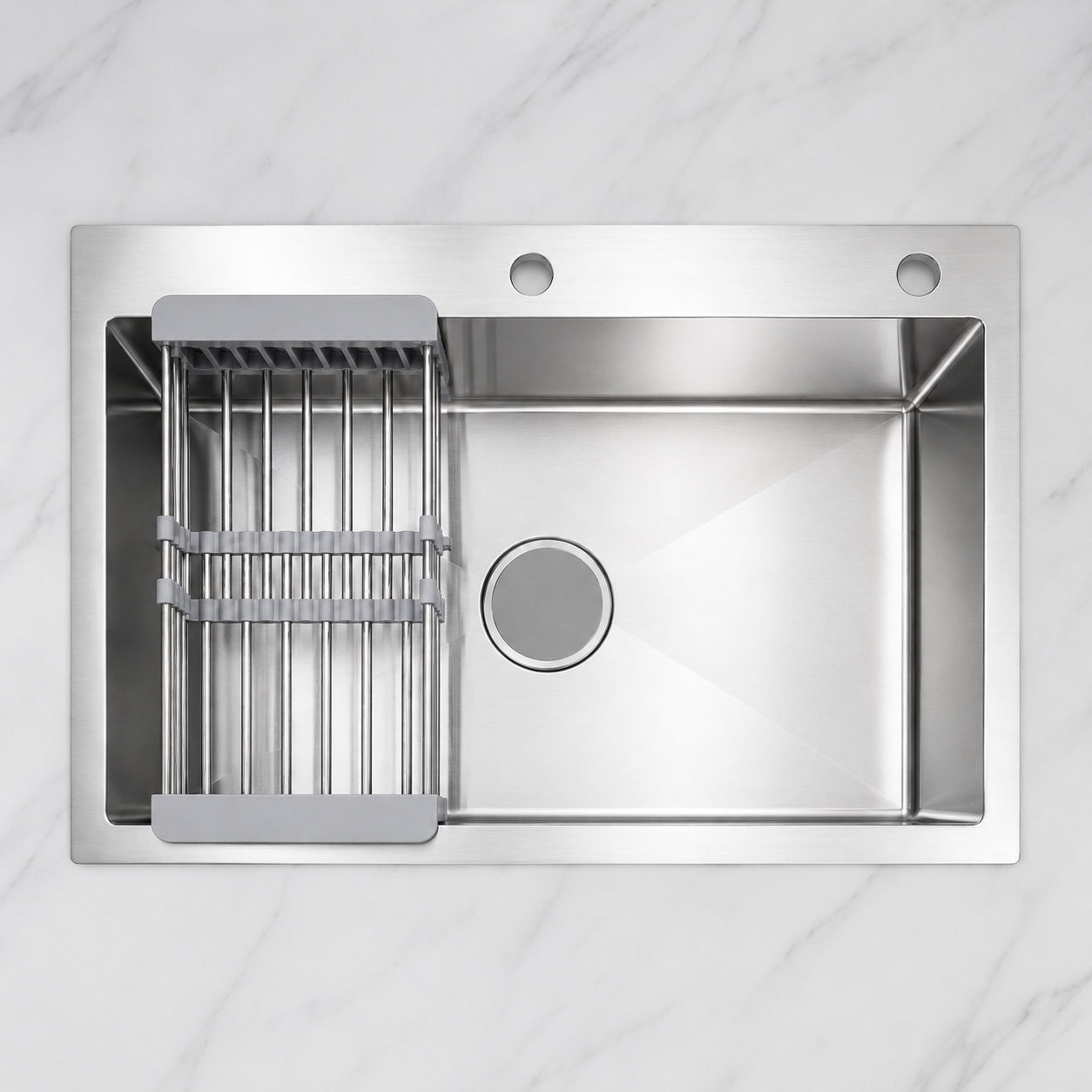 Premium Stainless Steel Kitchen Sink 75×45 CM | Complete Drain & Basket Set | By Ameer