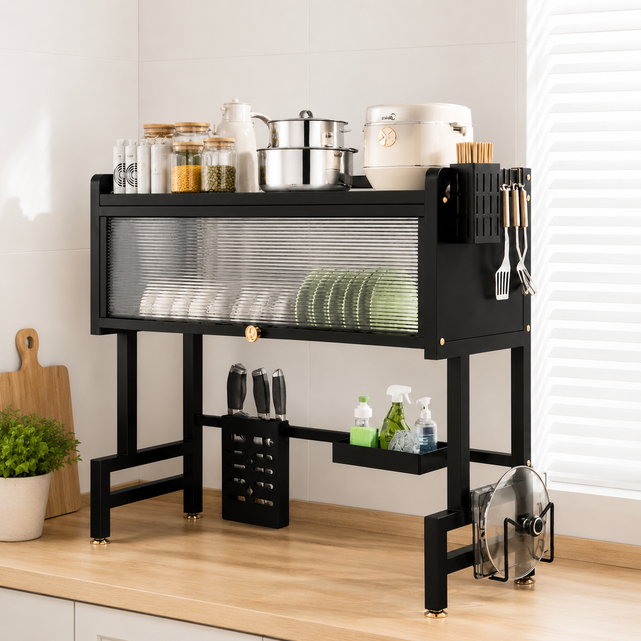 Premium Kitchen Sink Dish Organizer Rack | Single & Double Sink Compatible | Stainless Steel | By Ameer