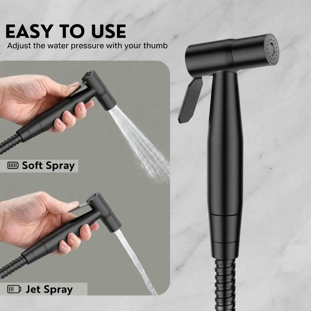 Premium Muslim Shower Set | Stainless Steel 304 | Wall Mounted Bidet Sprayer | By Ameer