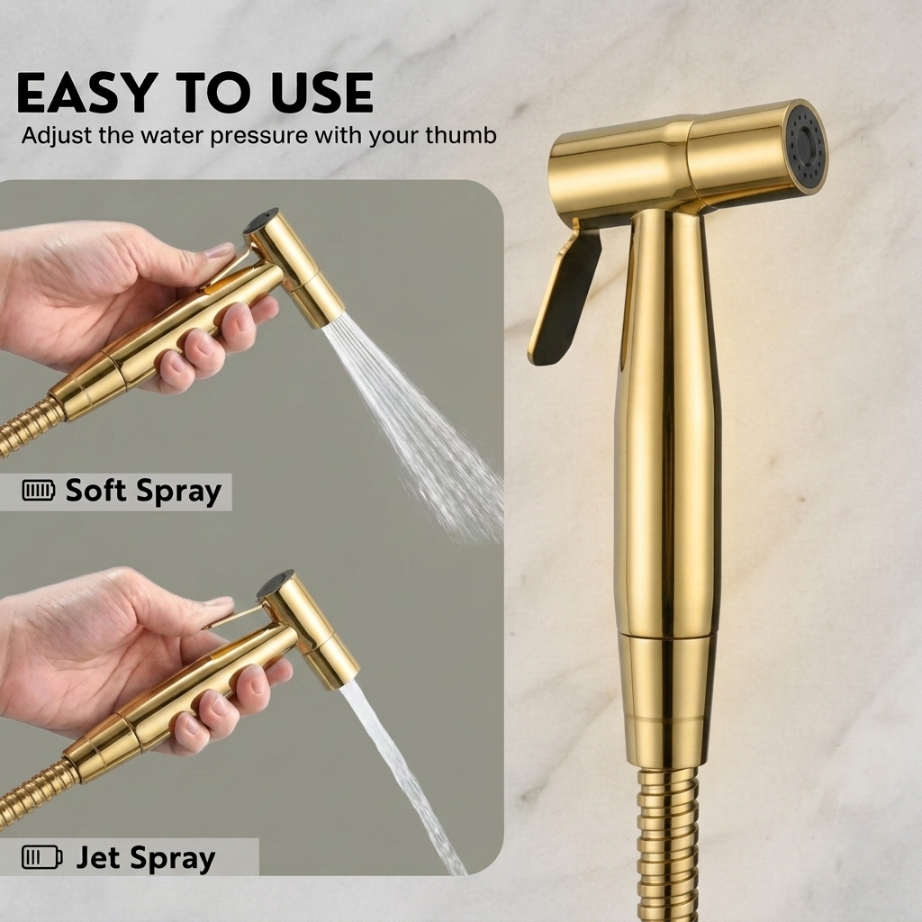 Premium Muslim Shower Set | Stainless Steel 304 | Wall Mounted Bidet Sprayer | By Ameer