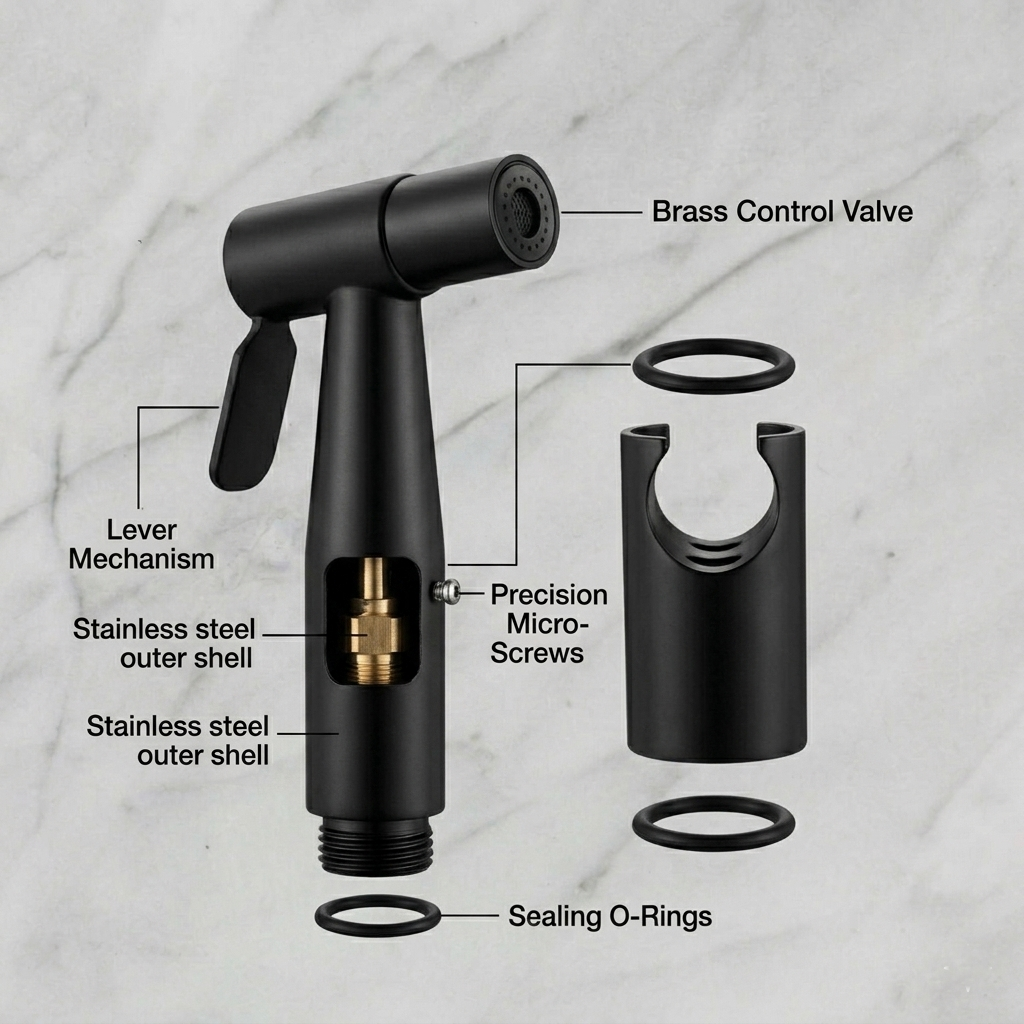 Premium Muslim Shower Set | Stainless Steel 304 | Wall Mounted Bidet Sprayer | By Ameer