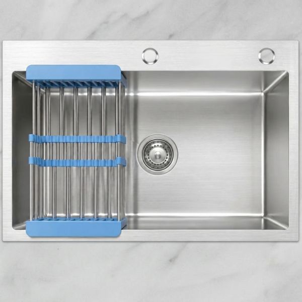 Premium Stainless Steel Kitchen Sink 68×45 CM | Complete Basket & Waste Set | By Ameer